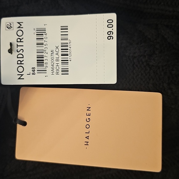 NWT Halogen Mixed Cable Mock Neck Sweater Rich Black L & XL - Picture 11 of 13